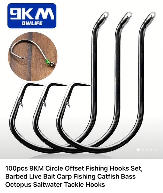100pcs 9km Circle offset Hooks Mild to Wild Outdoors 100pcs 9km Circle offset Hooks Mild to Wild Outdoors