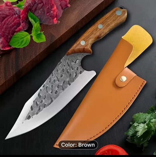 Hammer forged butcher Knife